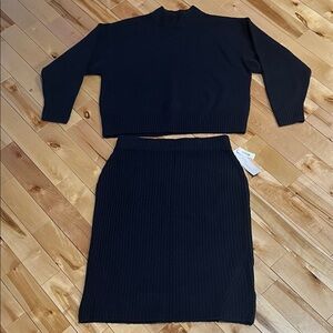 NWT Daily Ritual Navy Blue Sweater & Skirt Set